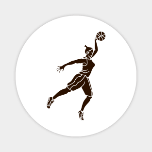 silhouette of female basketball player Magnet